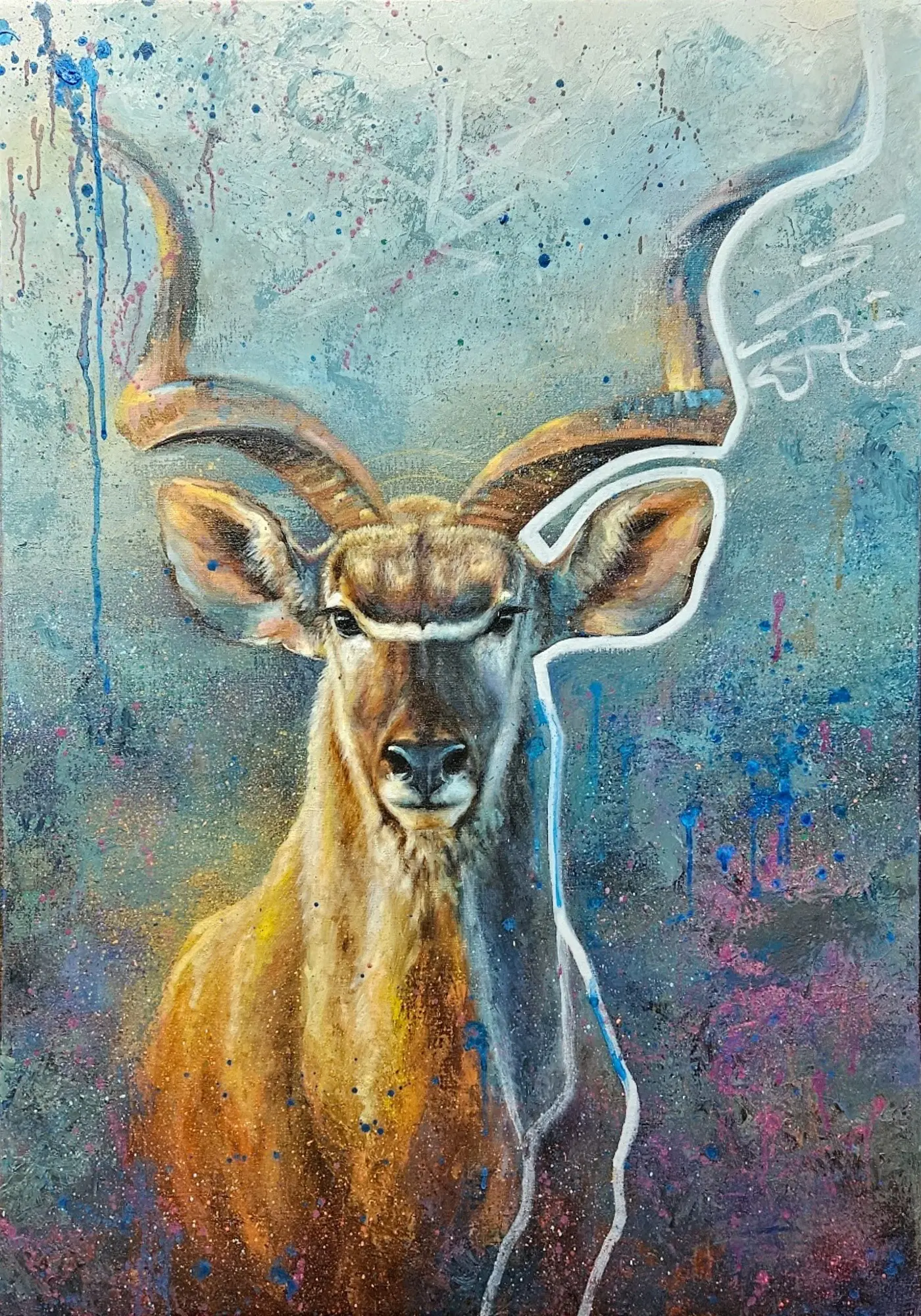 Early Morning, original kudu painting by Isabel Fine Art